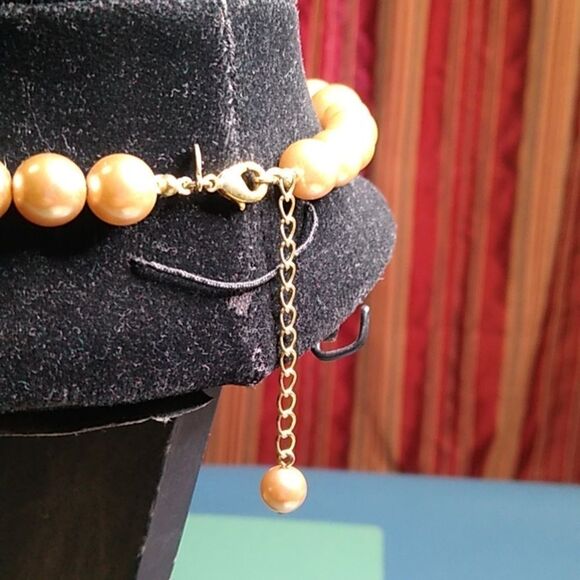 Vintage RMN Elegant Gold Pearl & Rhinestone Necklace Cottagecore Prom Wedding - Picture 3 of 7